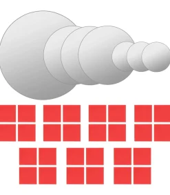 Clearance Wandspiegelset rond glas 7-delig Spiegels