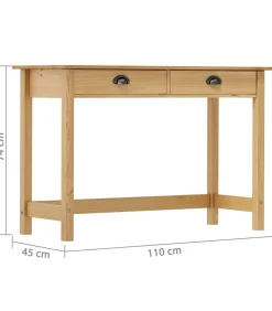 Wandtafel Hill 2 lades 110x45x74 cm massief grenenhout Tafels