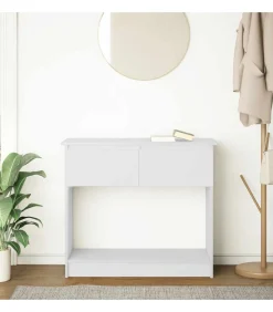 Outlet Wandtafel met lades 85,5x38,5x74,5 cm wit Tafels