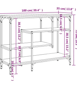 Online Wandtafel met schappen 100x35x75 cm zwart Tafels