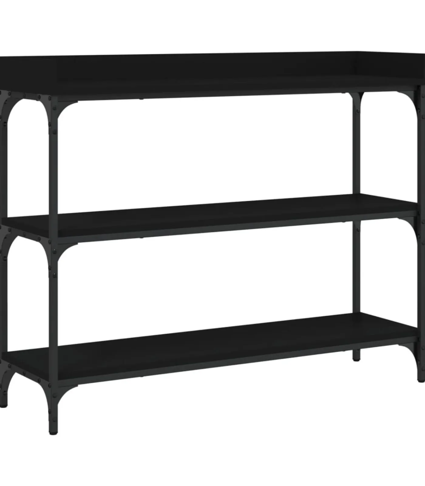 Hot Wandtafel met schappen 100x30x80 cm zwart Tafels