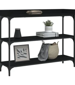 Hot Wandtafel met schappen 100x30x80 cm zwart Tafels