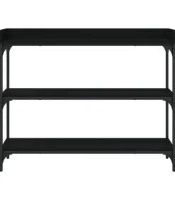 Hot Wandtafel met schappen 100x30x80 cm zwart Tafels