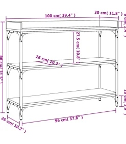 Hot Wandtafel met schappen 100x30x80 cm zwart Tafels