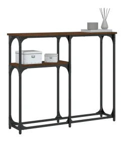 Hot Wandtafel 90x22,5x75 cm bewerkt hout bruin eikenkleur Tafels