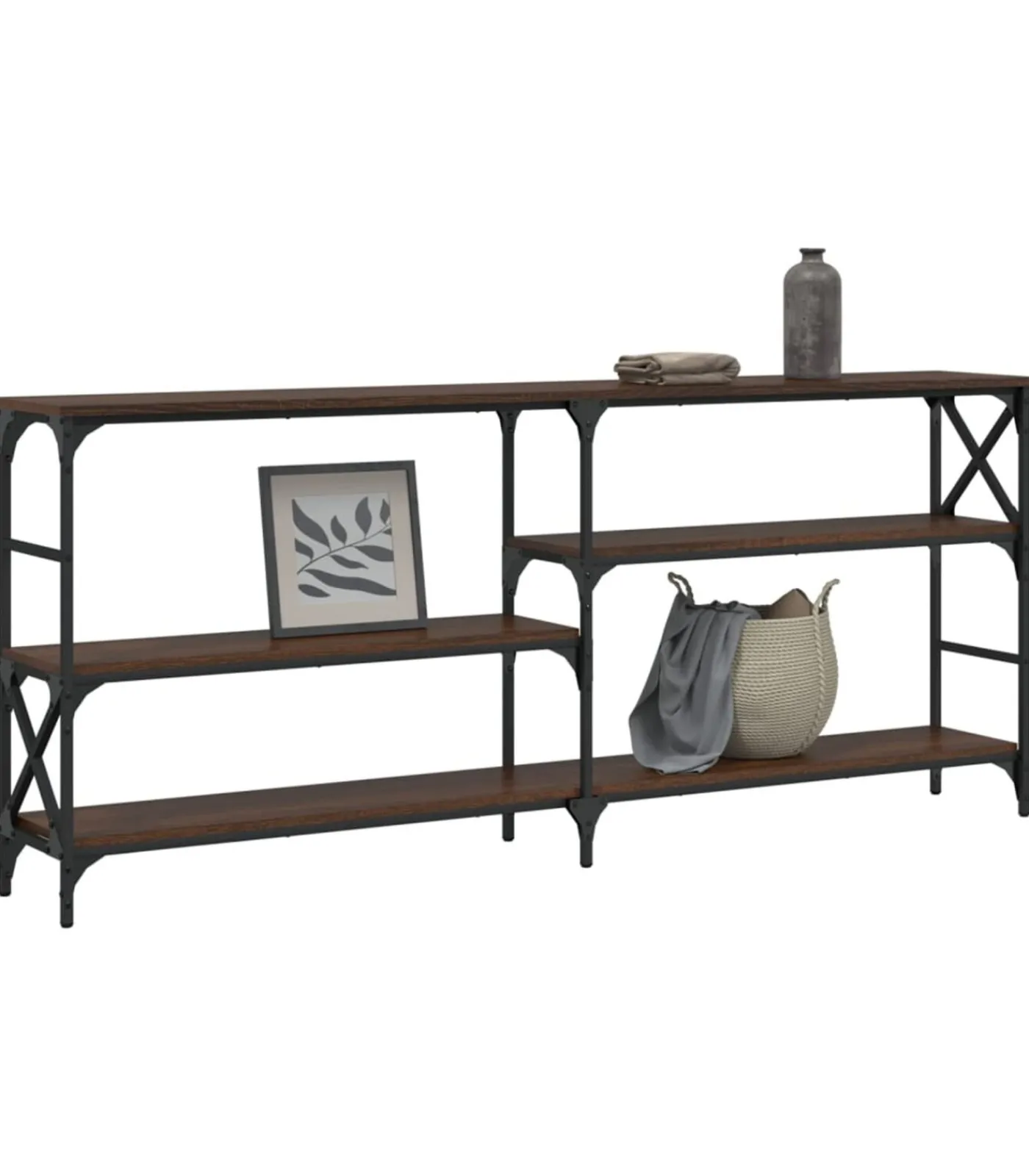 Sale Wandtafel 180x29x76,5 cm bewerkt hout bruin eikenkleur Tafels