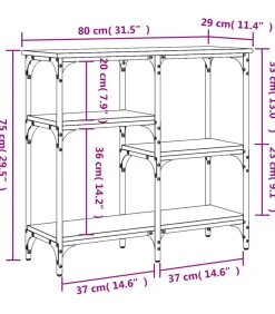 Online Wandtafel 80x29x75 cm bewerkt hout grijs sonoma eikenkleurig Tafels