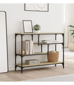 New Wandtafel 100x30x75 cm bewerkt hout sonoma eikenkleurig Tafels