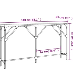 Wandtafel 140x23x75 cm bewerkt hout grijs sonoma Tafels