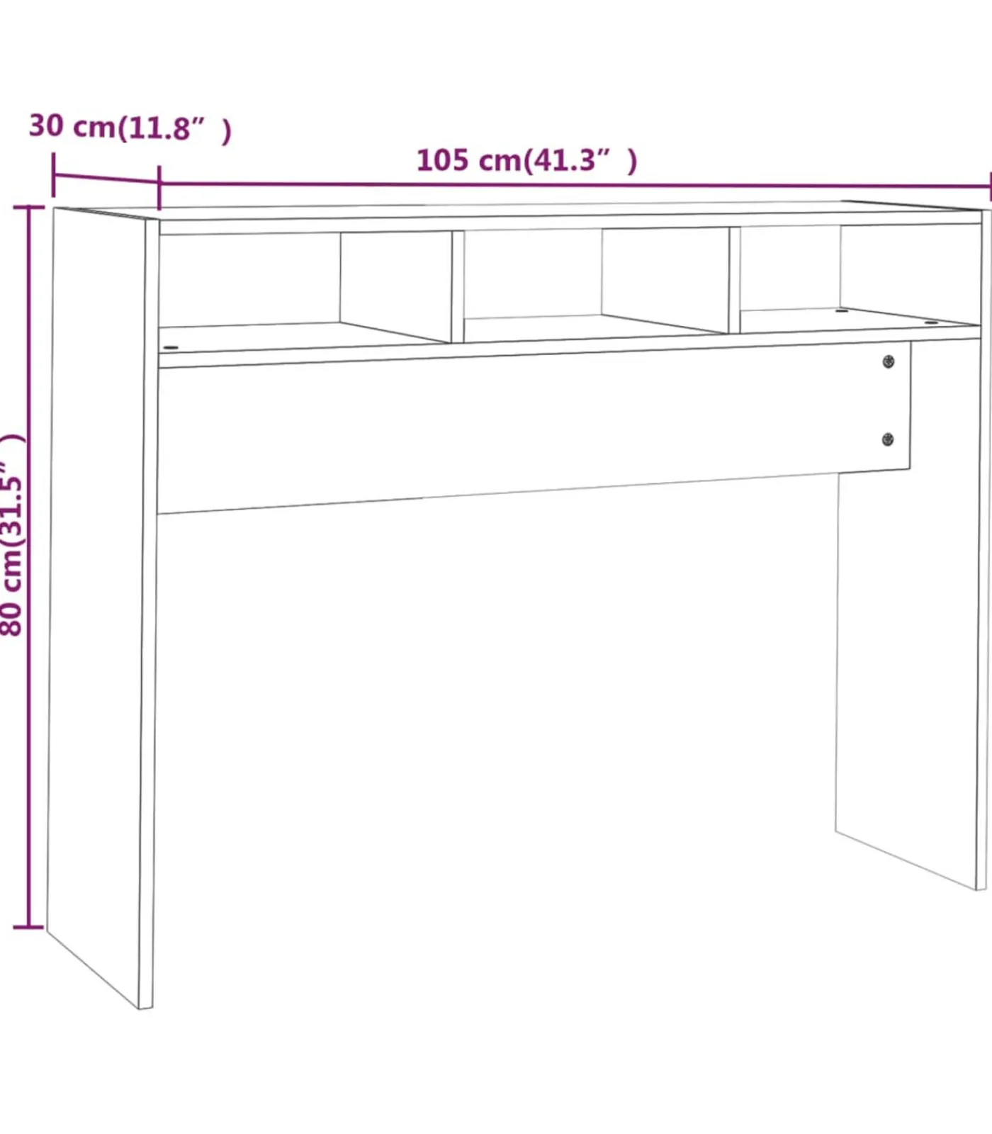 Discount Wandtafel 105x30x80 cm bewerkt hout sonoma eikenkleurig Tafels