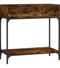 Sale Wandtafel 75x34,5x75 cm bewerkt hout gerookt eikenkleurig Tafels