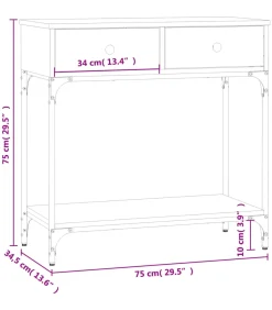 Sale Wandtafel 75x34,5x75 cm bewerkt hout gerookt eikenkleurig Tafels