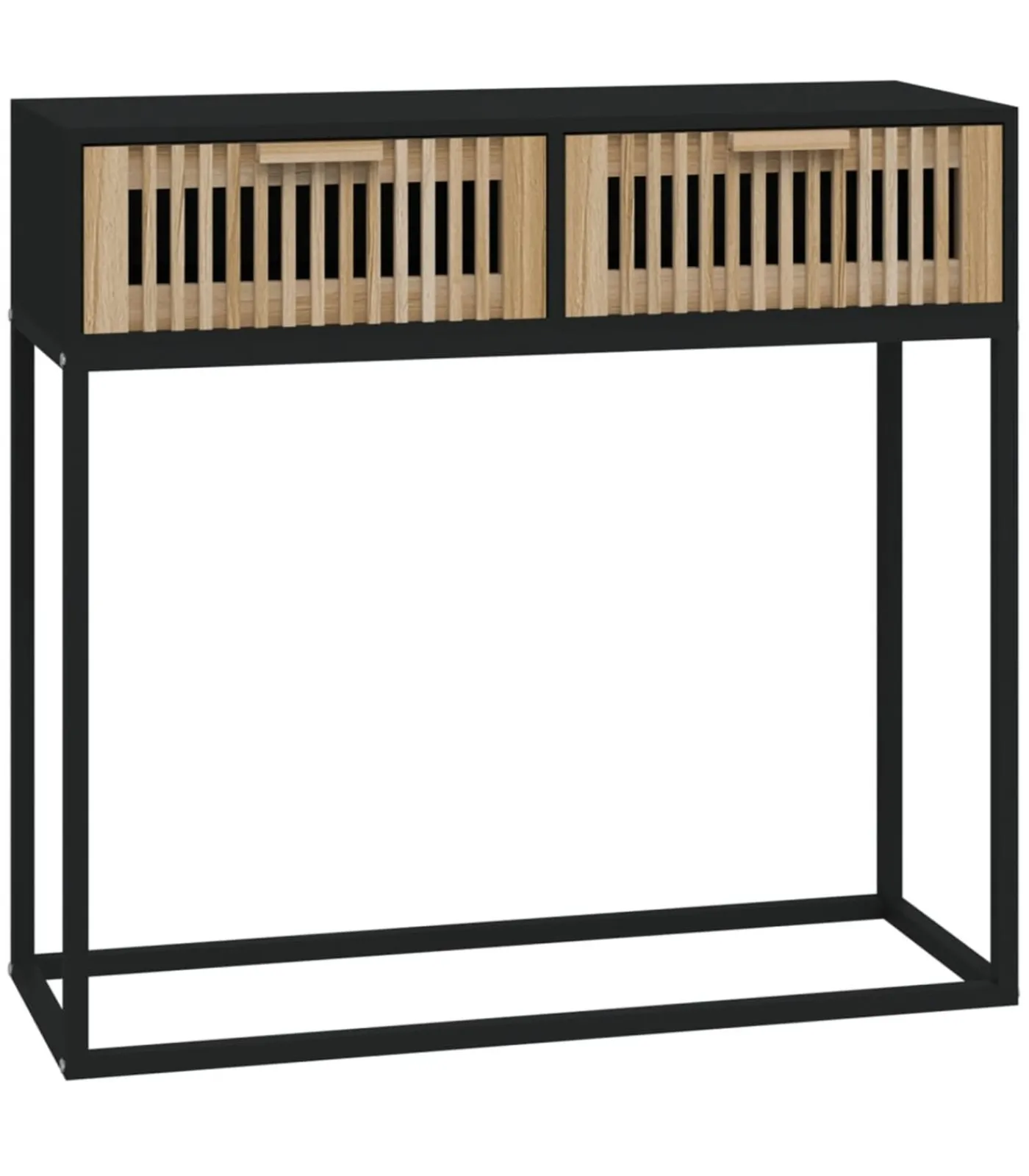 Hot Wandtafel 80x30x75 cm bewerkt hout en ijzer zwart Tafels