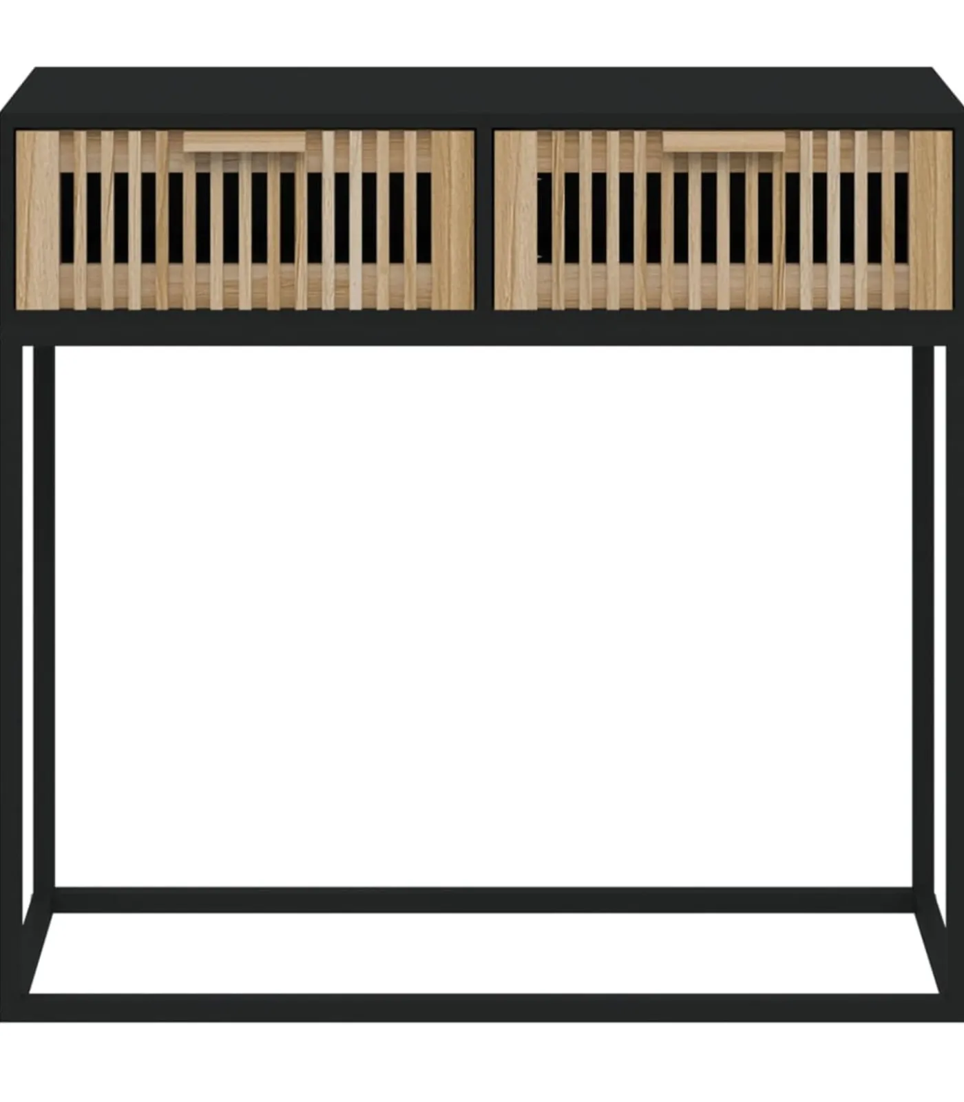 Hot Wandtafel 80x30x75 cm bewerkt hout en ijzer zwart Tafels