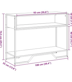 Best Wandtafel 100x35x74,5 cm bewerkt hout grijs sonoma eikenkleurig Tafels