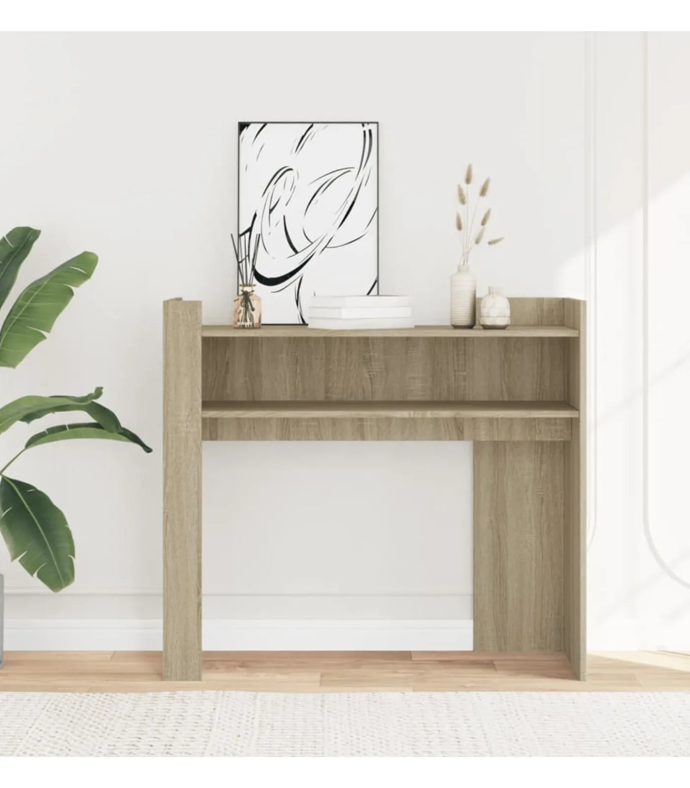 Hot Wandtafel 100x35x90 cm bewerkt hout sonoma eikenkleurig Tafels