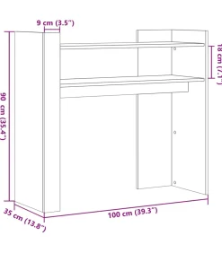 Hot Wandtafel 100x35x90 cm bewerkt hout sonoma eikenkleurig Tafels