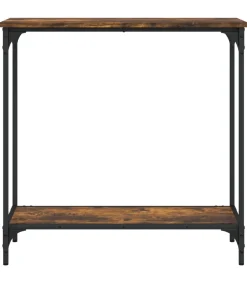 Online Wandtafel 75x30,5x75 cm bewerkt hout gerookt eikenkleurig Tafels