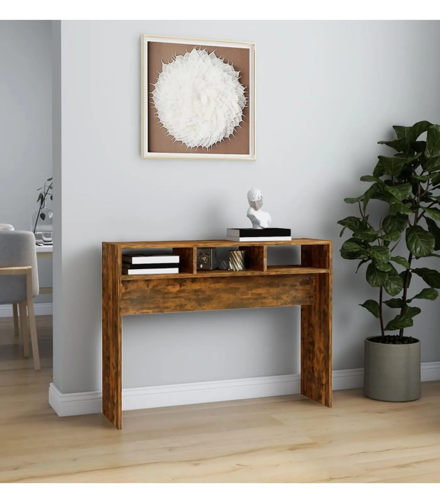 Hot Wandtafel 105x30x80 cm bewerkt hout gerookt eikenkleurig Tafels