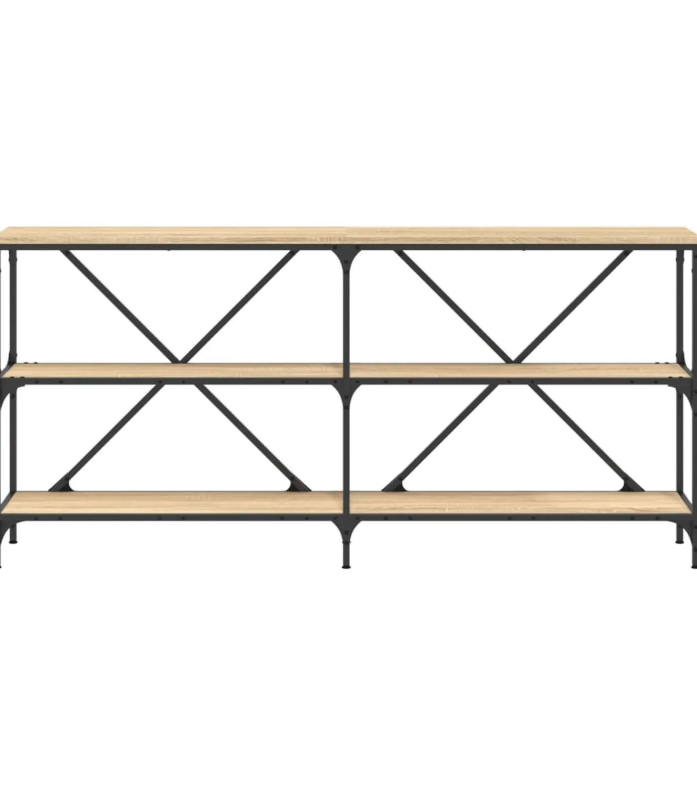 Hot Wandtafel 160x30x75 cm bewerkt hout en ijzer sonoma eikenkleur Tafels