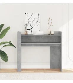 Sale Wandtafel 100x35x90 cm bewerkt hout betongrijs Tafels