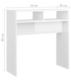 Outlet Wandtafel 78x30x80 cm bewerkt hout hoogglans wit Tafels