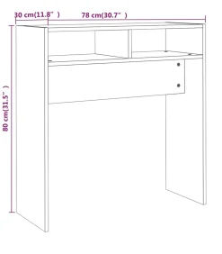 Wandtafel 78x30x80 cm bewerkt hout grijs sonoma eikenkleurig Tafels