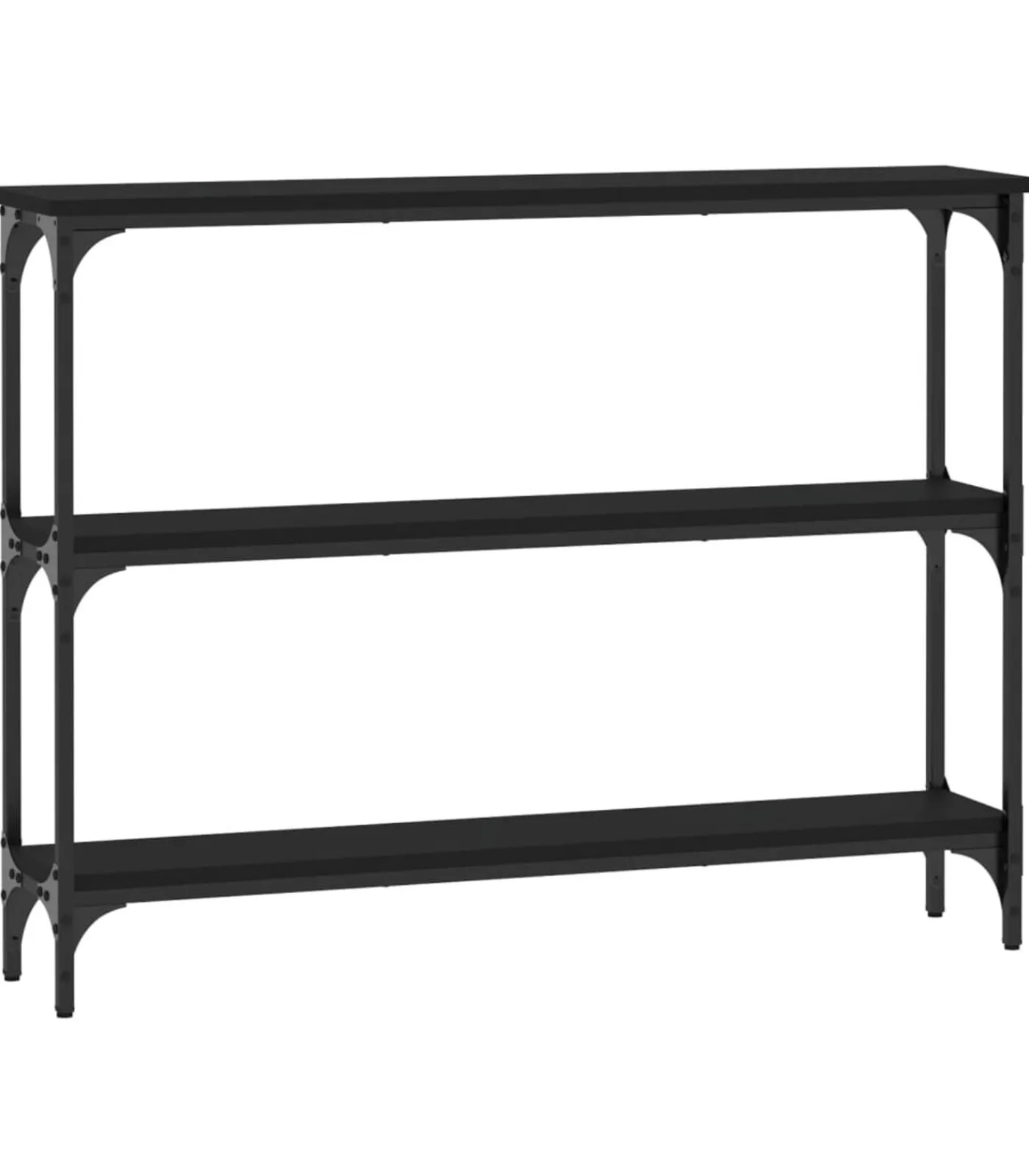 New Wandtafel 100x22,5x75 cm bewerkt hout zwart Tafels