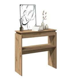 Online Wandtafel 80x30x80 cm bewerkt hout artisanaal eikenkleurig Tafels