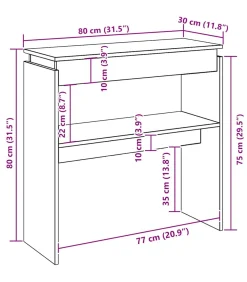 Wandtafel 80x30x80 cm bewerkt hout sonoma eikenkleurig Tafels