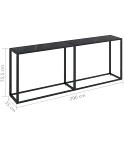 Sale Wandtafel 200x35x75,5 cm gehard glas zwart Tafels