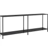 Best Wandtafel 200x35x75,5 cm gehard glas zwart Tafels