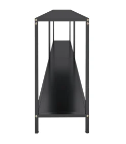 Best Wandtafel 200x35x75,5 cm gehard glas zwart Tafels