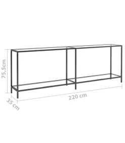 Outlet Wandtafel 220x35x75,5 cm gehard glas transparant Tafels