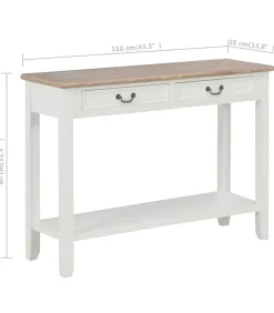 Sale Wandtafel 110x35x80 cm hout wit Tafels