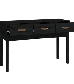 Clearance Wandtafel 114x40x75 cm massief grenenhout zwart Tafels