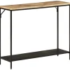 Discount Wandtafel 90x30x75 cm massief ruw mangohout en ijzer Tafels
