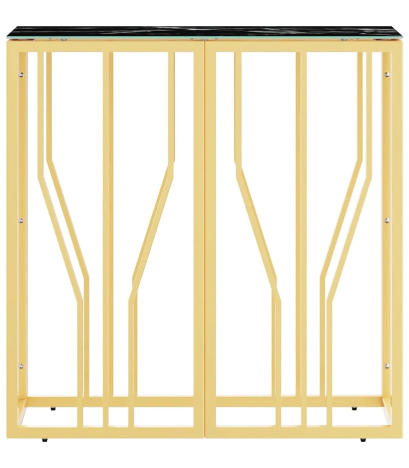 Discount Wandtafel 70x30x70 cm roestvrij staal en glas goudkleurig Tafels