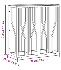 Discount Wandtafel 70x30x70 cm roestvrij staal en glas goudkleurig Tafels