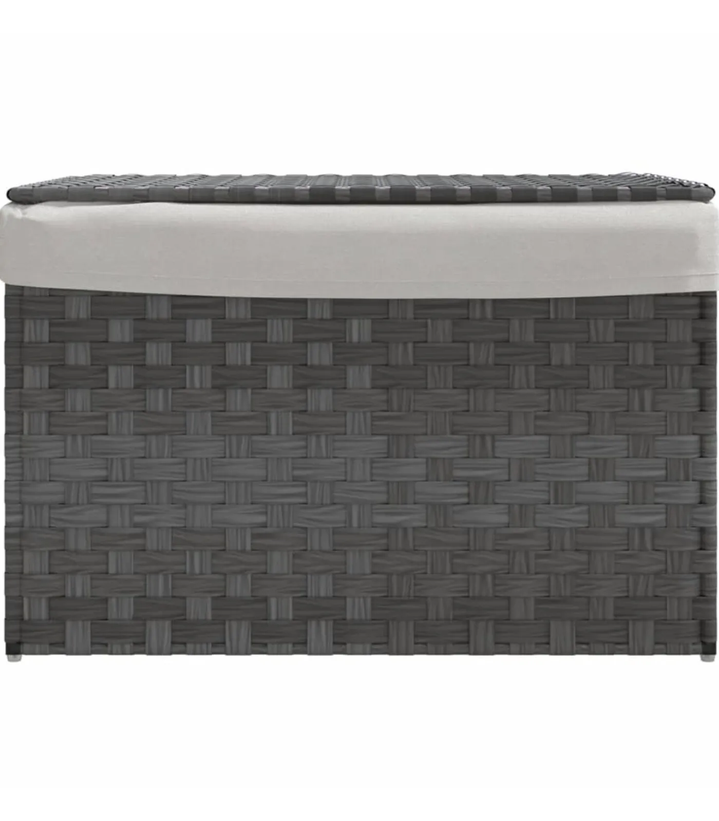 Hot Wasmand met deksel 55,5x35x34 cm poly rattan grijs Manden En Bakken