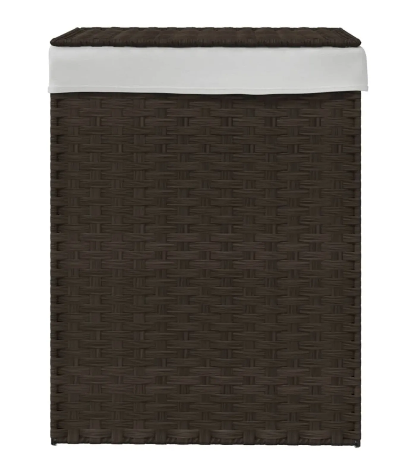 Sale Wasmand met deksel 46x33x60 cm poly rattan donkerbruin Manden En Bakken
