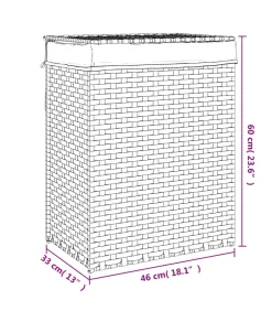 Sale Wasmand met deksel 46x33x60 cm poly rattan donkerbruin Manden En Bakken