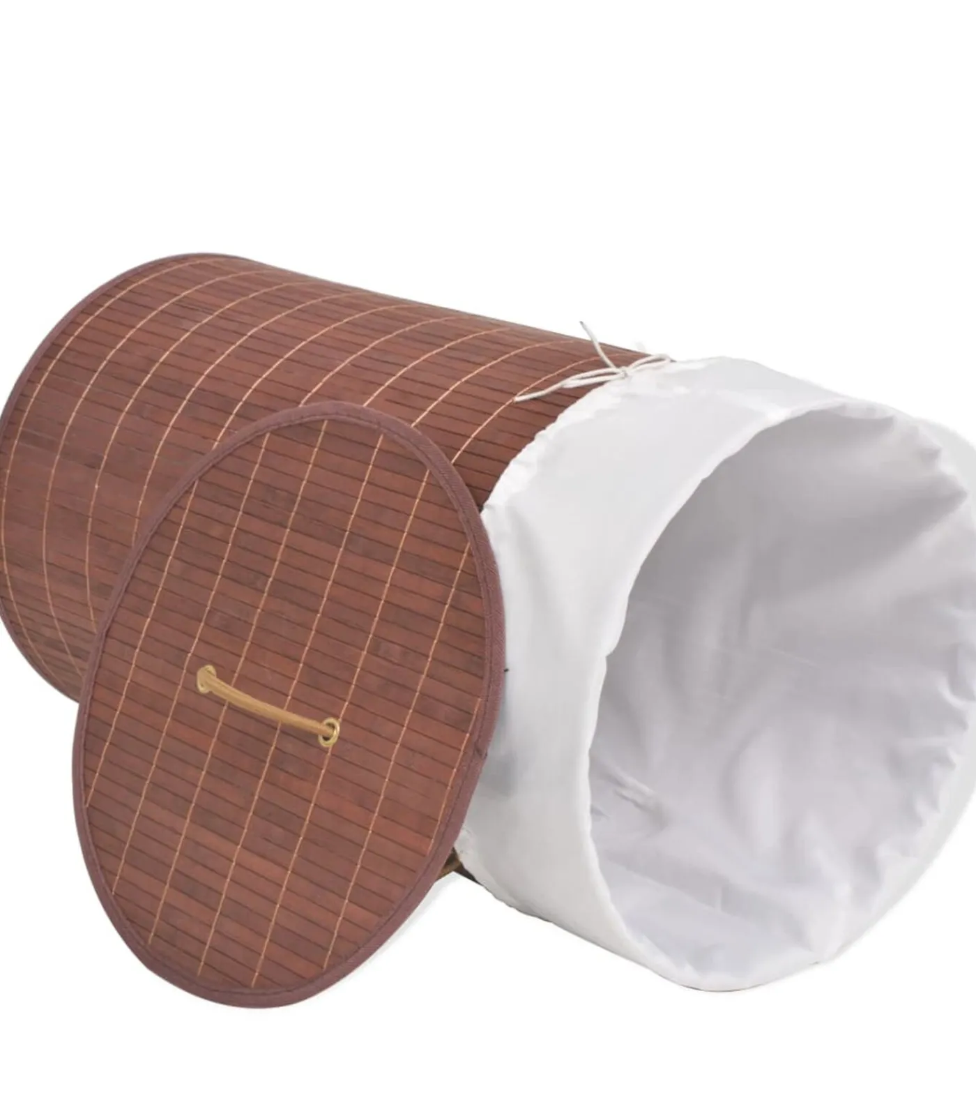 Discount Wasmand rond bamboe bruin Manden En Bakken