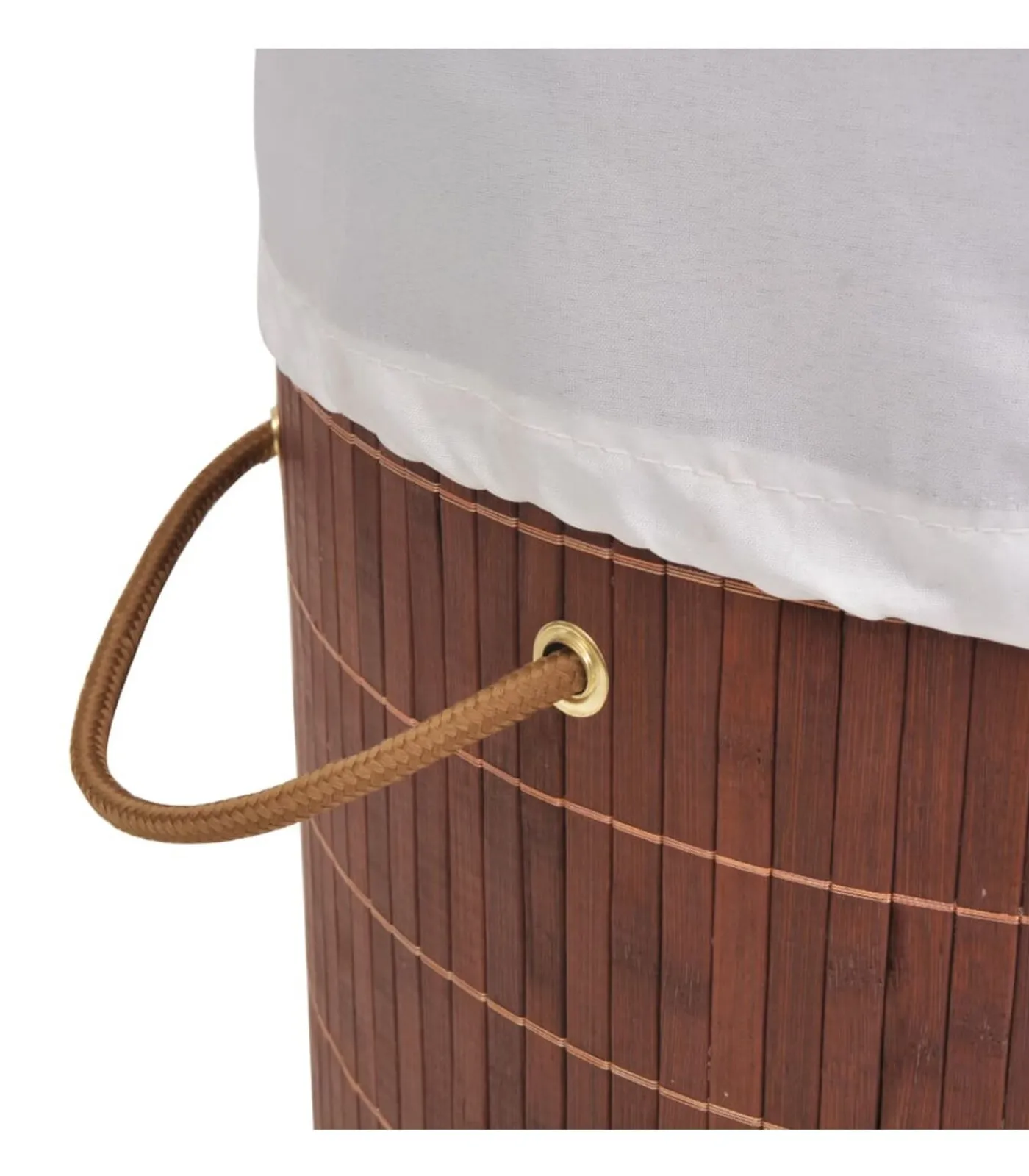 Discount Wasmand rond bamboe bruin Manden En Bakken