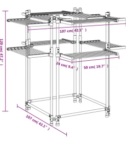Best Wasrek 107x107x120 cm aluminium Wassen & Strijken