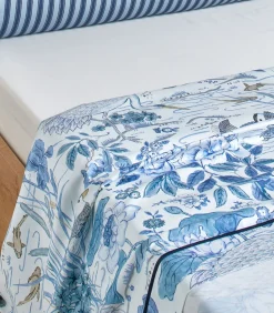 Clearance WATER GARDEN Bleu - Laken Satijn katoen Lakens