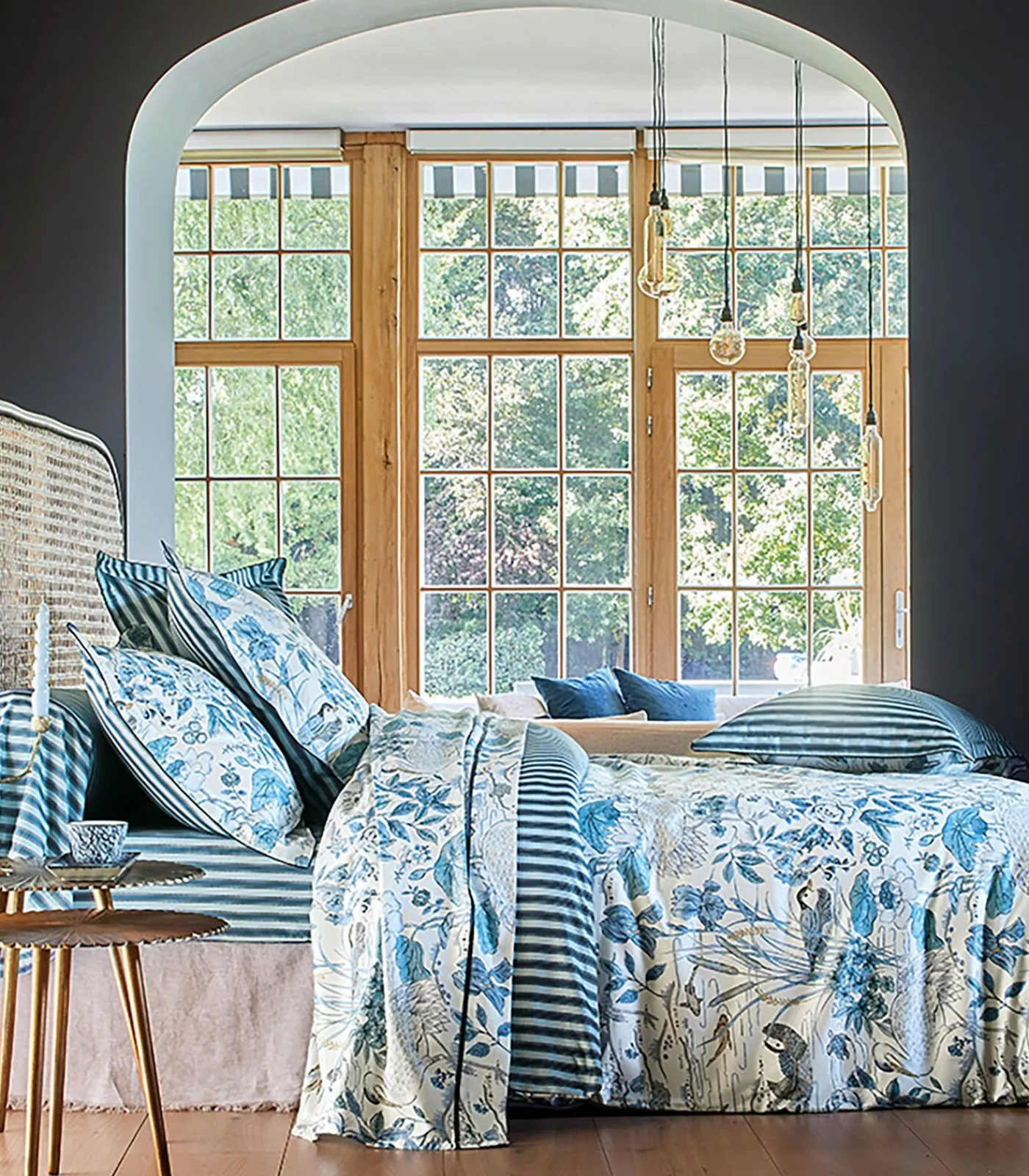 Clearance WATER GARDEN Bleu - Laken Satijn katoen Lakens