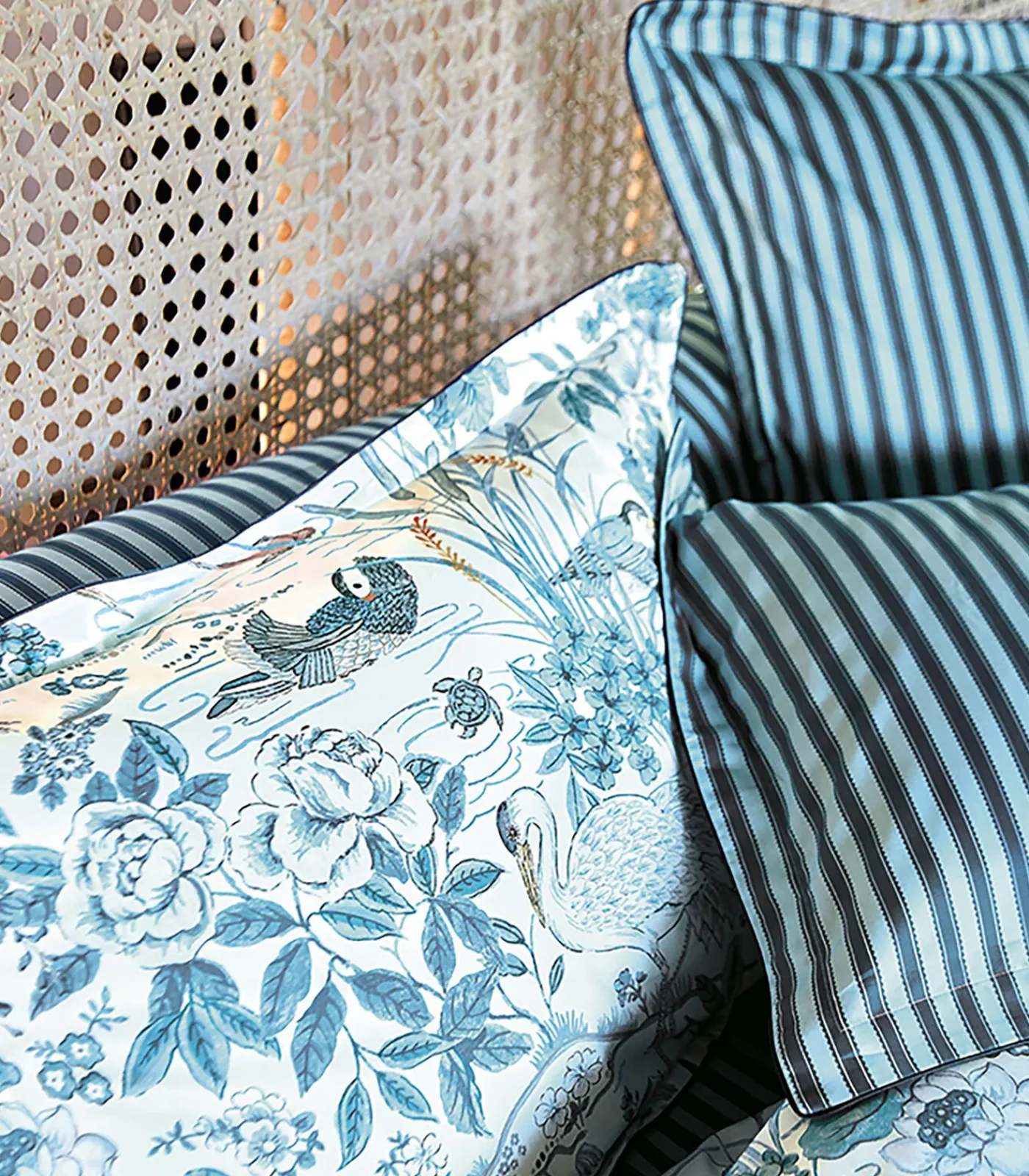 Clearance WATER GARDEN Bleu - Laken Satijn katoen Lakens