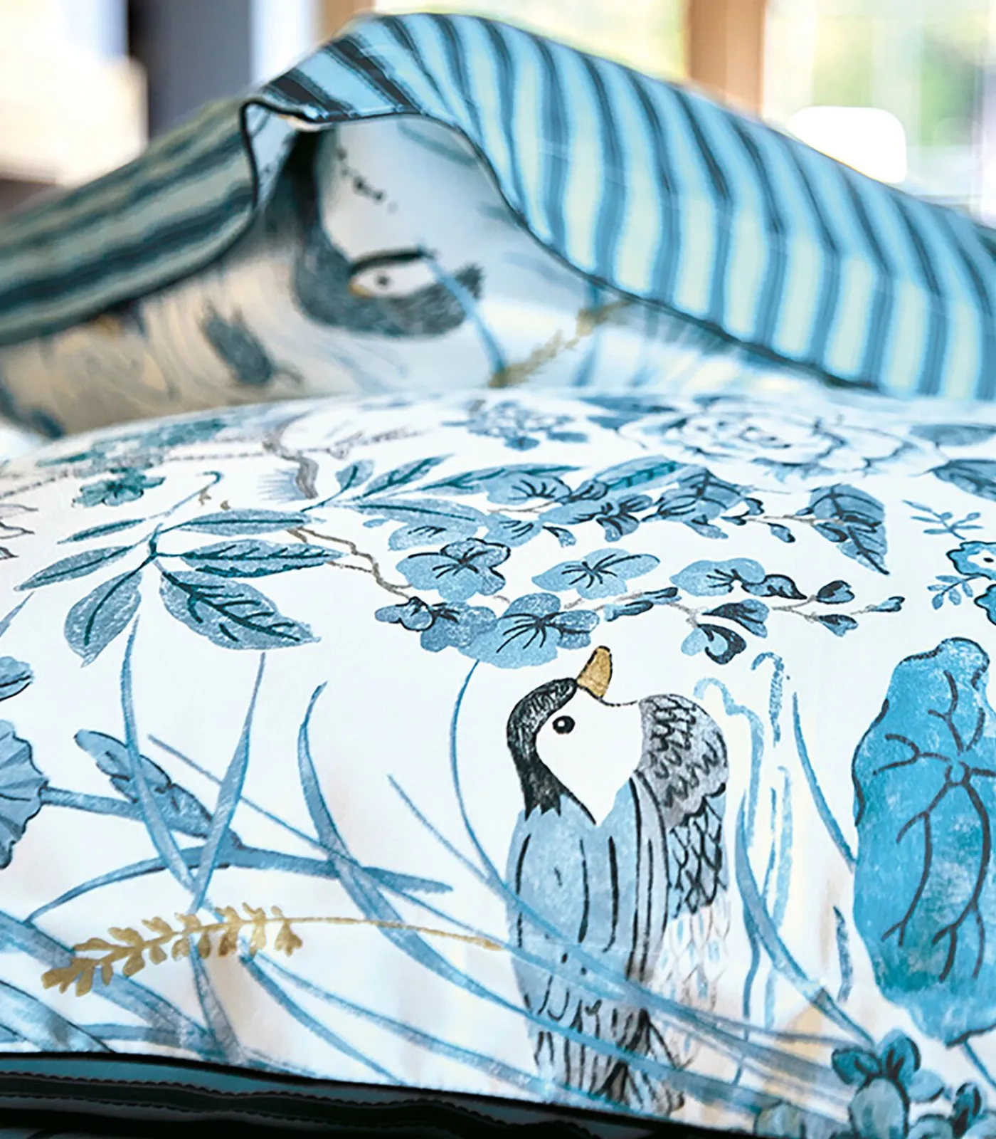 Clearance WATER GARDEN Bleu - Laken Satijn katoen Lakens