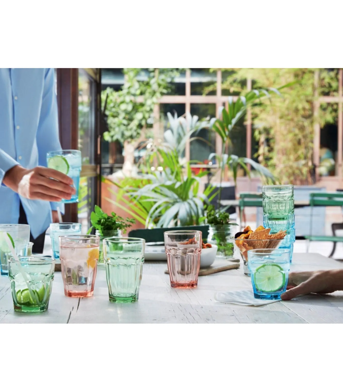 Hot Waterglazen Rock Bar - Blauw - 270 ml - 6 stuks Glazen & Karaffen